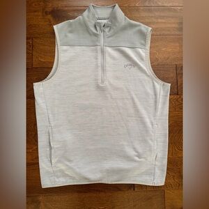 Callaway Pullover Vest Mens Med Weather Series Golf Quarter Zip Sleeveless Gray
